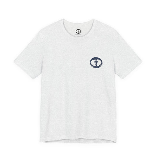 Patriotic Eagle and Flag Men's Cotton Lightweight Tee - Ash