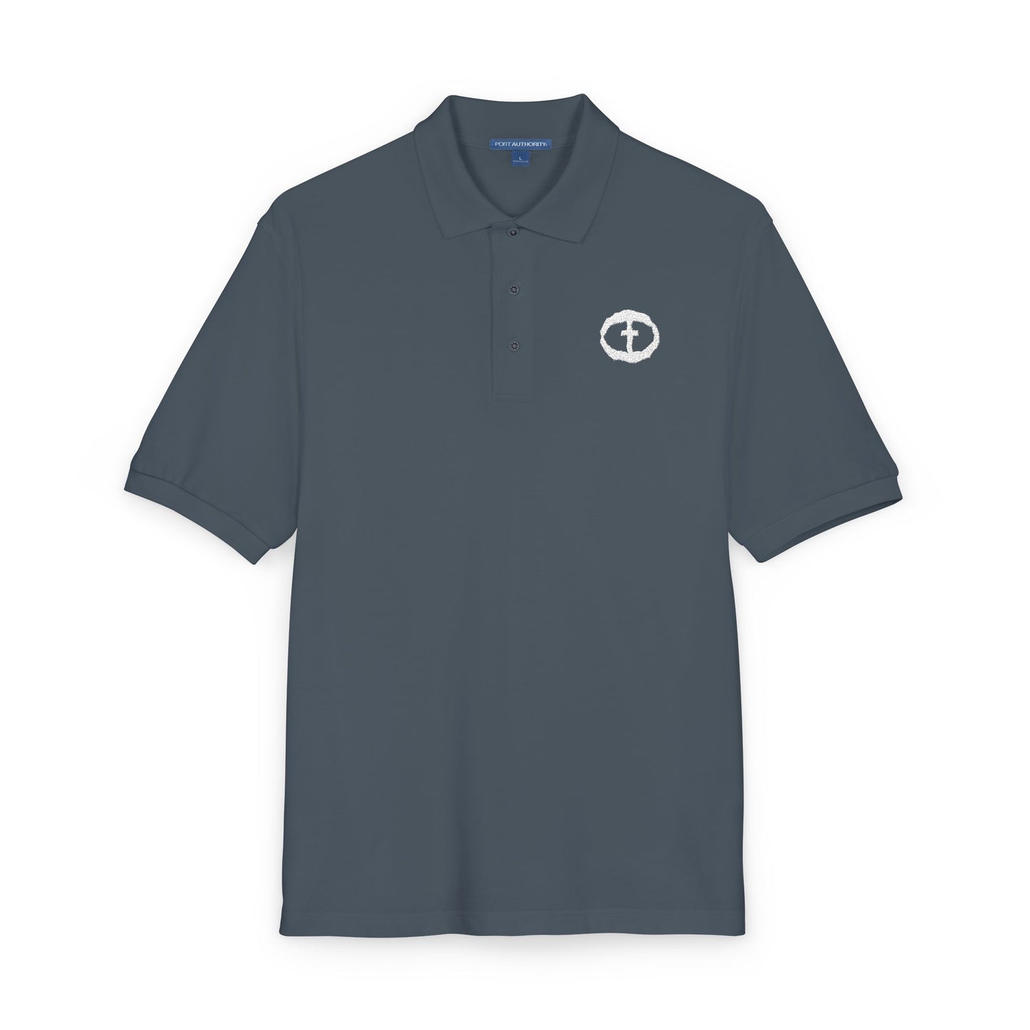 Port Authority White Embroidered Rock and Salvation Polo Shirt