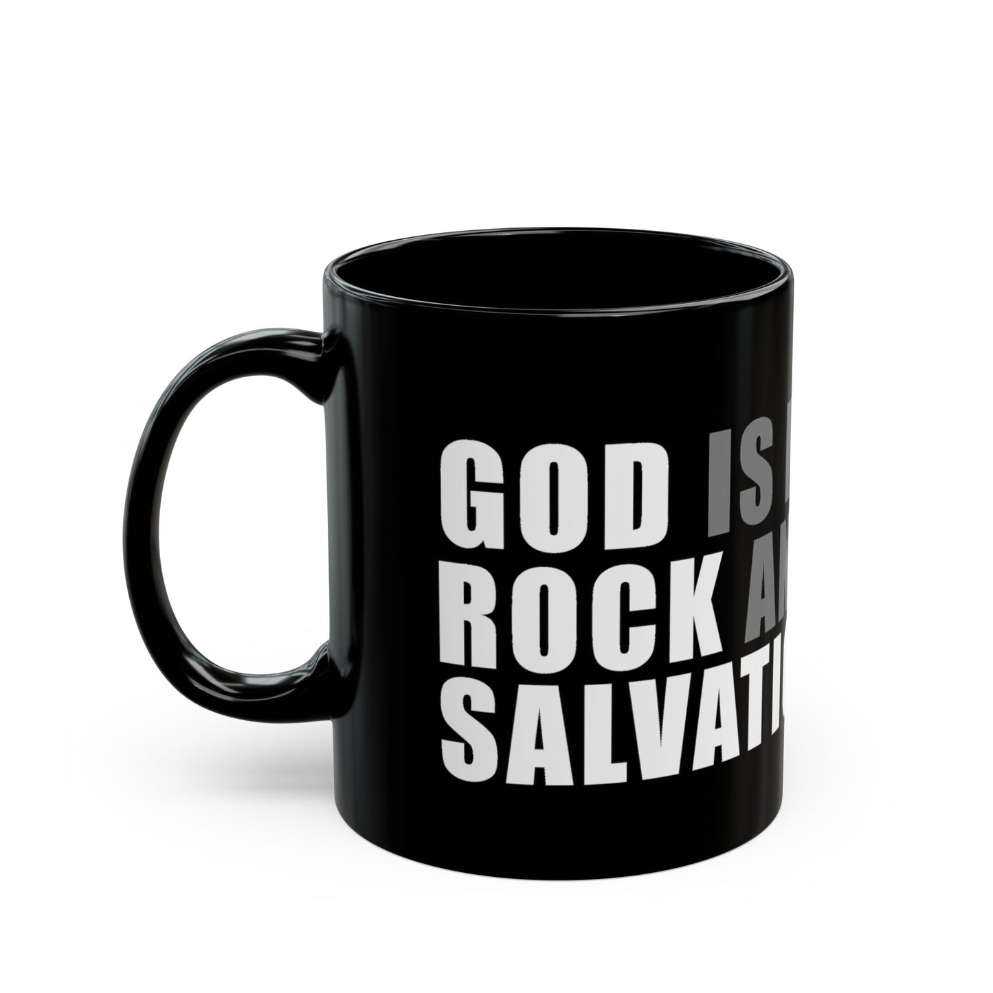 Black Rock and Salvation 11oz Mug with Grey and White Graphic