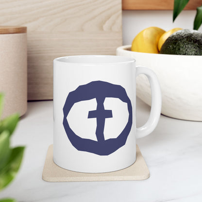 White Rock and Salvation 11oz Mug with Blue Graphic