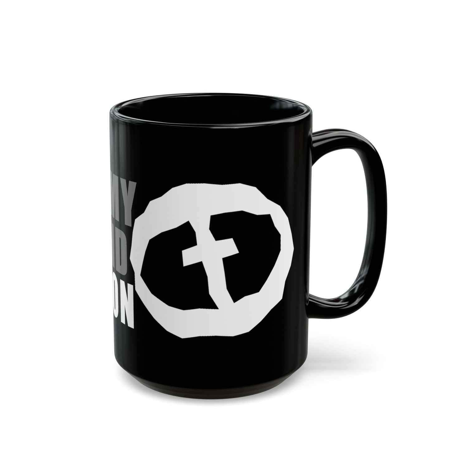 Black Rock and Salvation 15oz Mug with Grey and White Graphic