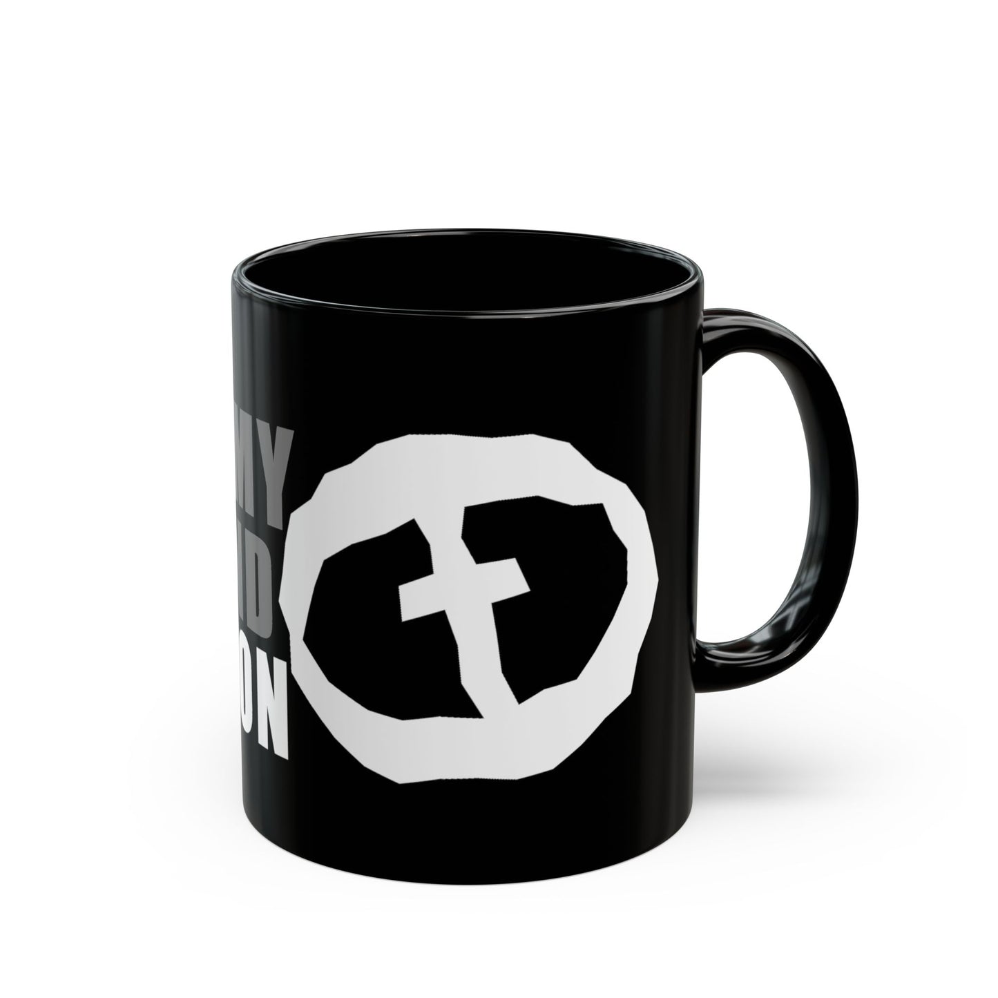 Black Rock and Salvation 11oz Mug with Grey and White Graphic