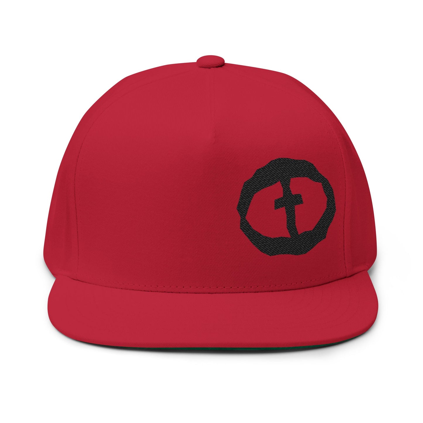Flat Bill Snapback Cap - Offset Black Rock and Salvation