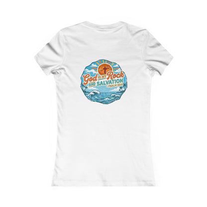 Waves and Palm Trees Women's Cotton Lightweight Tee - White