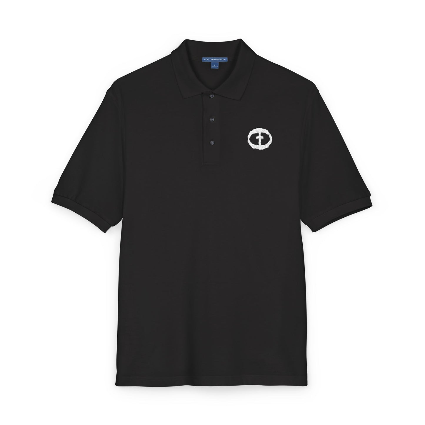 Port Authority White Embroidered Rock and Salvation Polo Shirt
