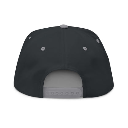 Flat Bill Snapback Cap - Offset Black Rock and Salvation