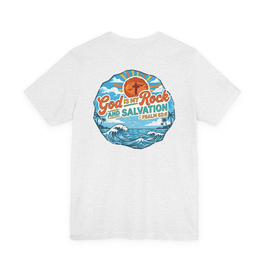Waves and Palm Trees Men's Cotton Lightweight Tee - Grey