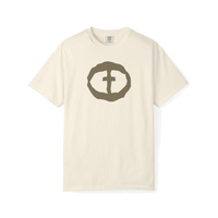 Front view of the ivory Women's Heavyweight Front Graphic Tee.