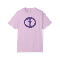 Front view of the orchid Women's Heavyweight Front Graphic Tee.