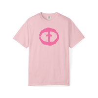 Front view of the blossom Women's Heavyweight Front Graphic Tee.