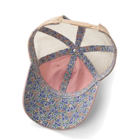 Interior view of the dusty pink / floral Women's Ponytail Cap - Small Graphic - Pink.