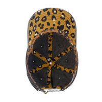 Interior view of the black / leopard Women's Ponytail Cap Small Graphic - Black.