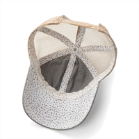 Interior view of the light grey / polka dots Women's Ponytail Cap Small Graphic - Light Grey.