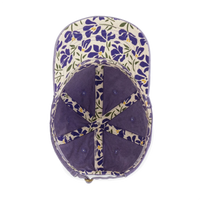 Interior view of the violet / floral Women's Ponytail Cap Small Graphic - Violet.
