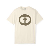 Front view of the ivory Men's Heavyweight Front Graphic Tee.