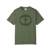 Front view of the sage Men's Heavyweight Front Graphic Tee.