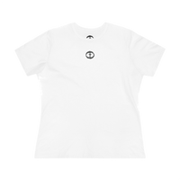 Front view of the white Women’s Lightweight Cotton Tee - Center Graphic.
