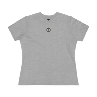 Front view of the athletic heather Women’s Lightweight Cotton Tee - Center Graphic.