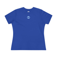 Front view of the true royal Women’s Lightweight Cotton Tee - Center Graphic.