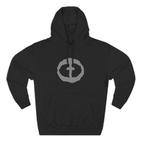 Front view of the black Women's Medium Weight Hoodie - Front Graphic.