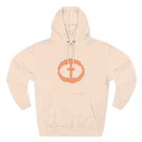 Front view of the pale pink Women's Medium Weight Hoodie - Front Graphic.