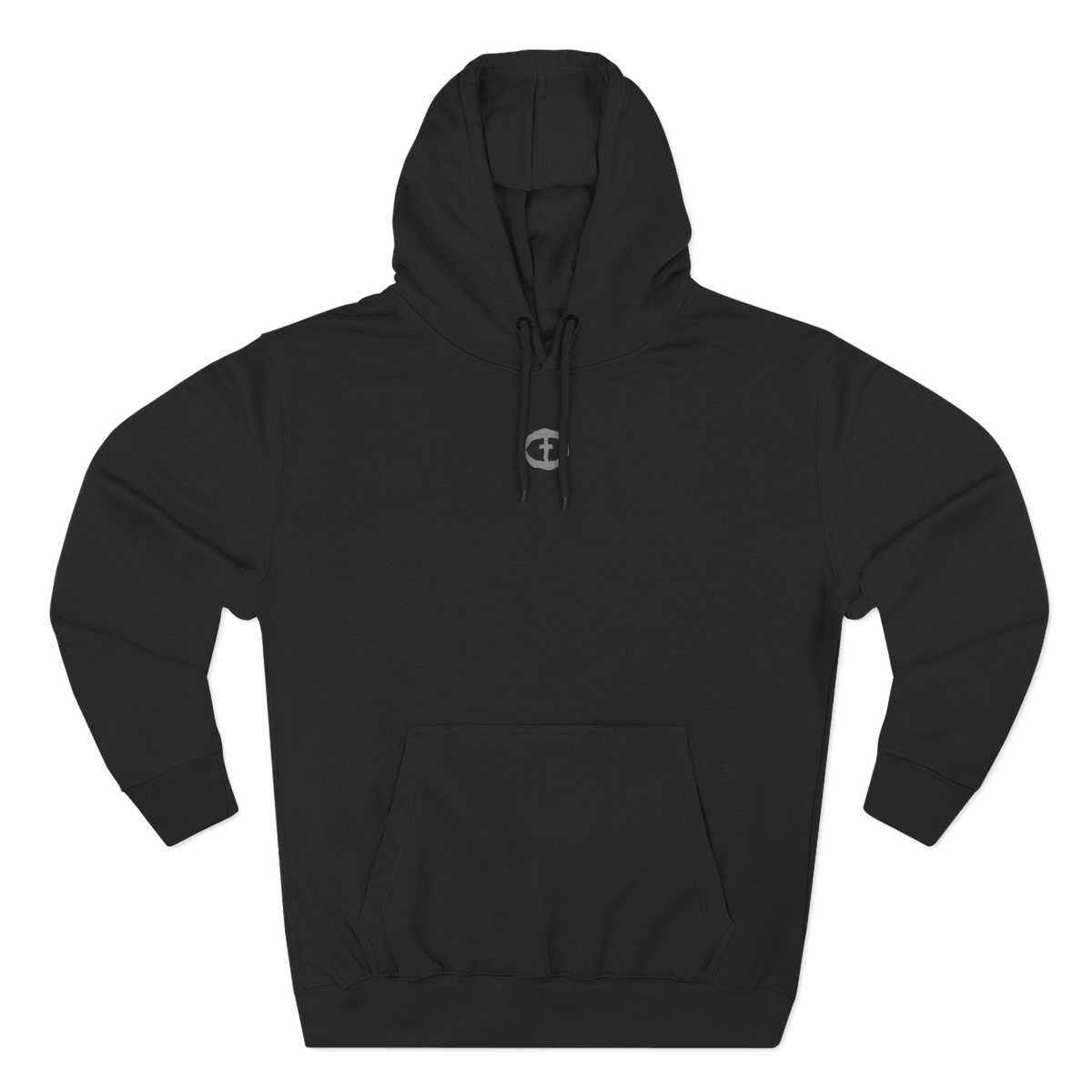 Front view of the black Women's Medium Weight Hoodie - Small Front Graphic.