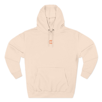 Front view of the pale pink Women's Medium Weight Hoodie - Small Front Graphic.