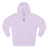 Front view of the lilac Women's Medium Weight Hoodie - Small Front Graphic.