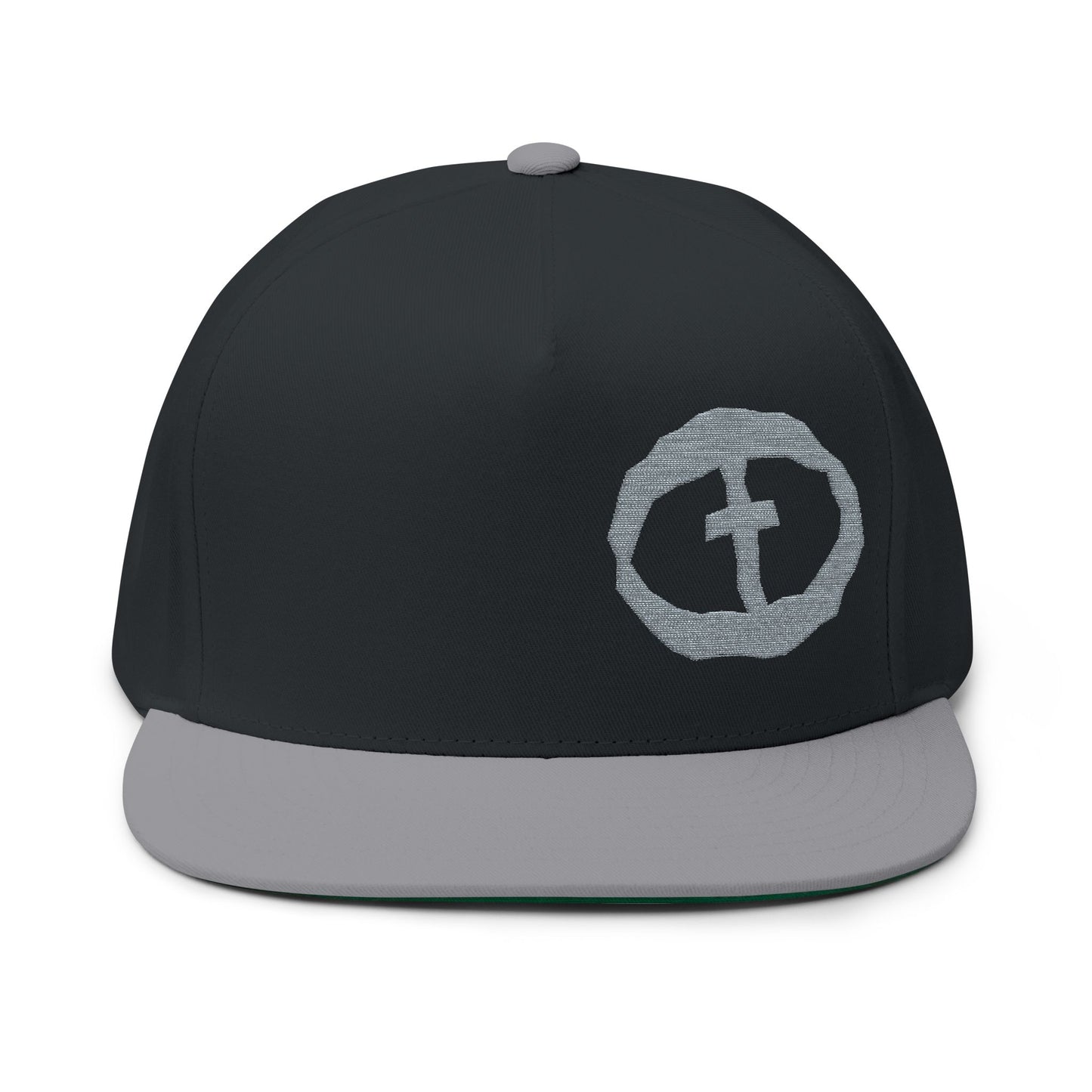 Flat Bill Snapback Cap - Offset Gray Rock and Salvation