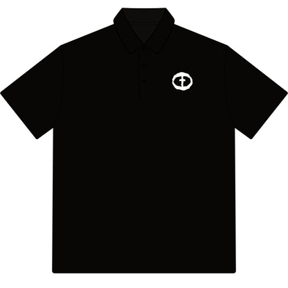 Sport-Tek Polo with Rock and Salvation on Chest and Sleeve