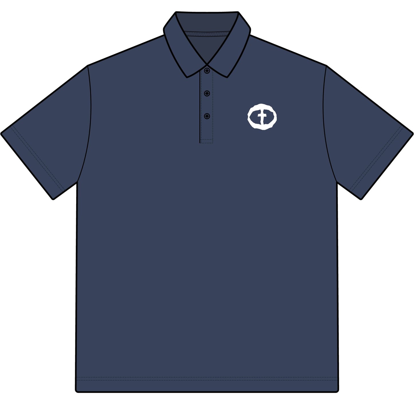 Sport-Tek Polo with Rock and Salvation on Chest and Sleeve