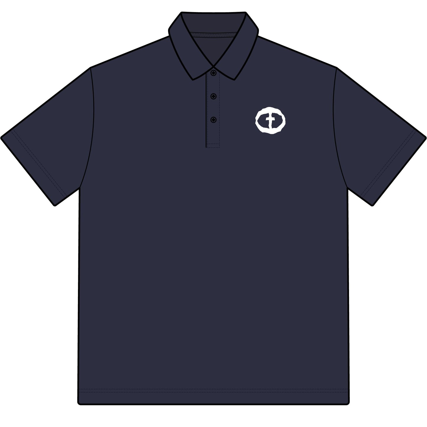 Sport-Tek Polo with Rock and Salvation on Chest and Sleeve