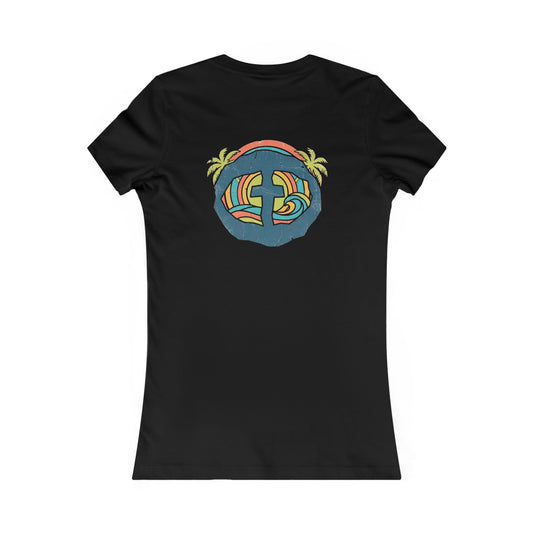 Summer Vibe Waves Women's Cotton Lightweight Tee - Black