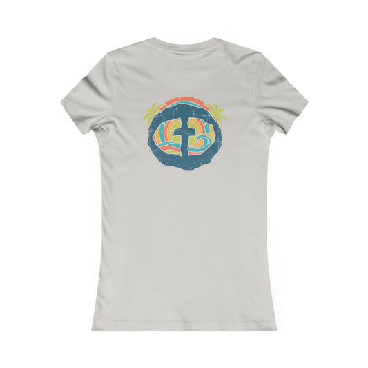 Summer Vibe Waves Women's Cotton Lightweight Tee - Silver