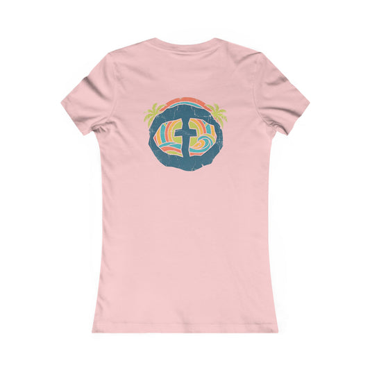 Summer Vibe Waves Women's Cotton Lightweight Tee - Pink
