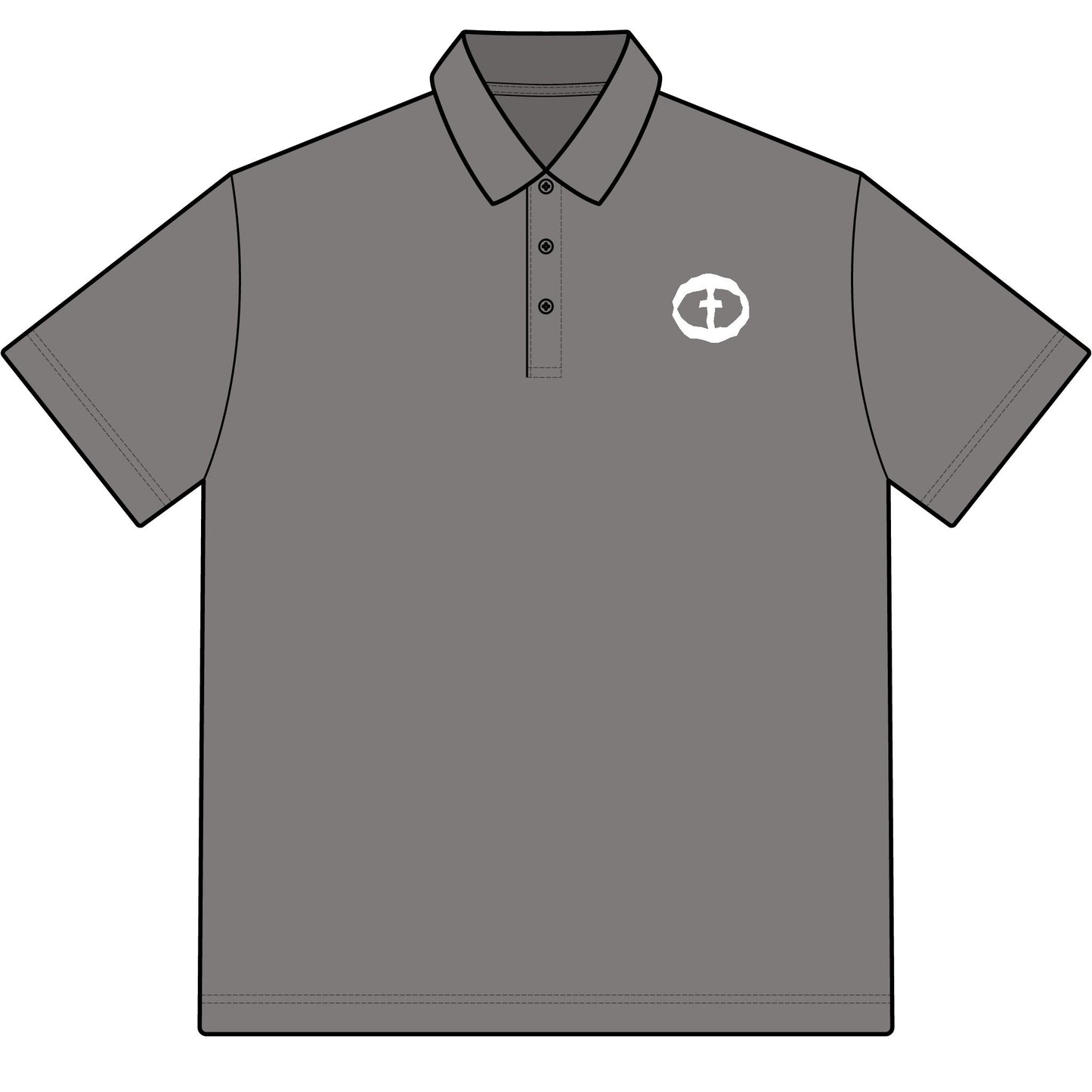 Cotton Polo with Rock and Salvation on Front and Back