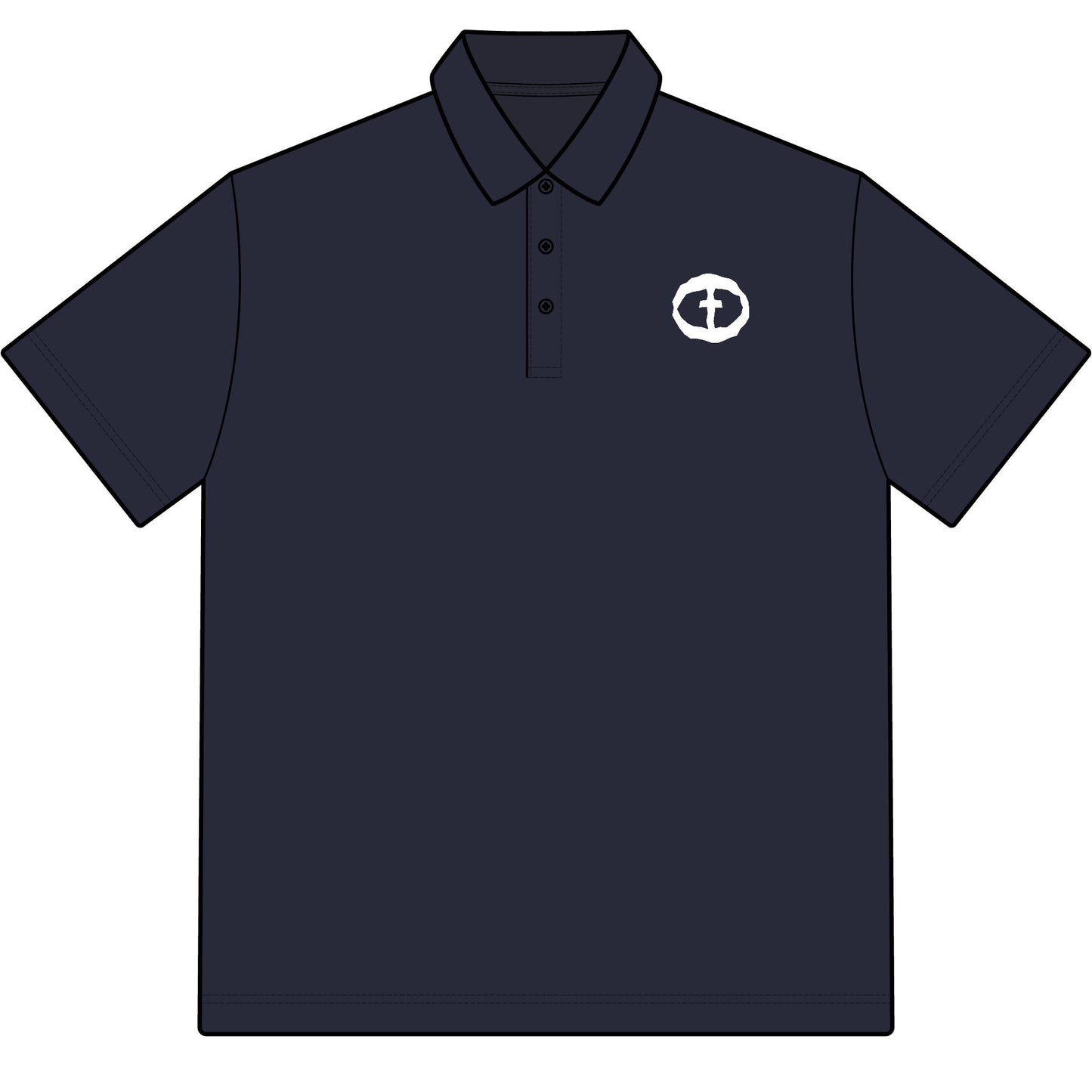 Cotton Polo with Rock and Salvation on Front and Back