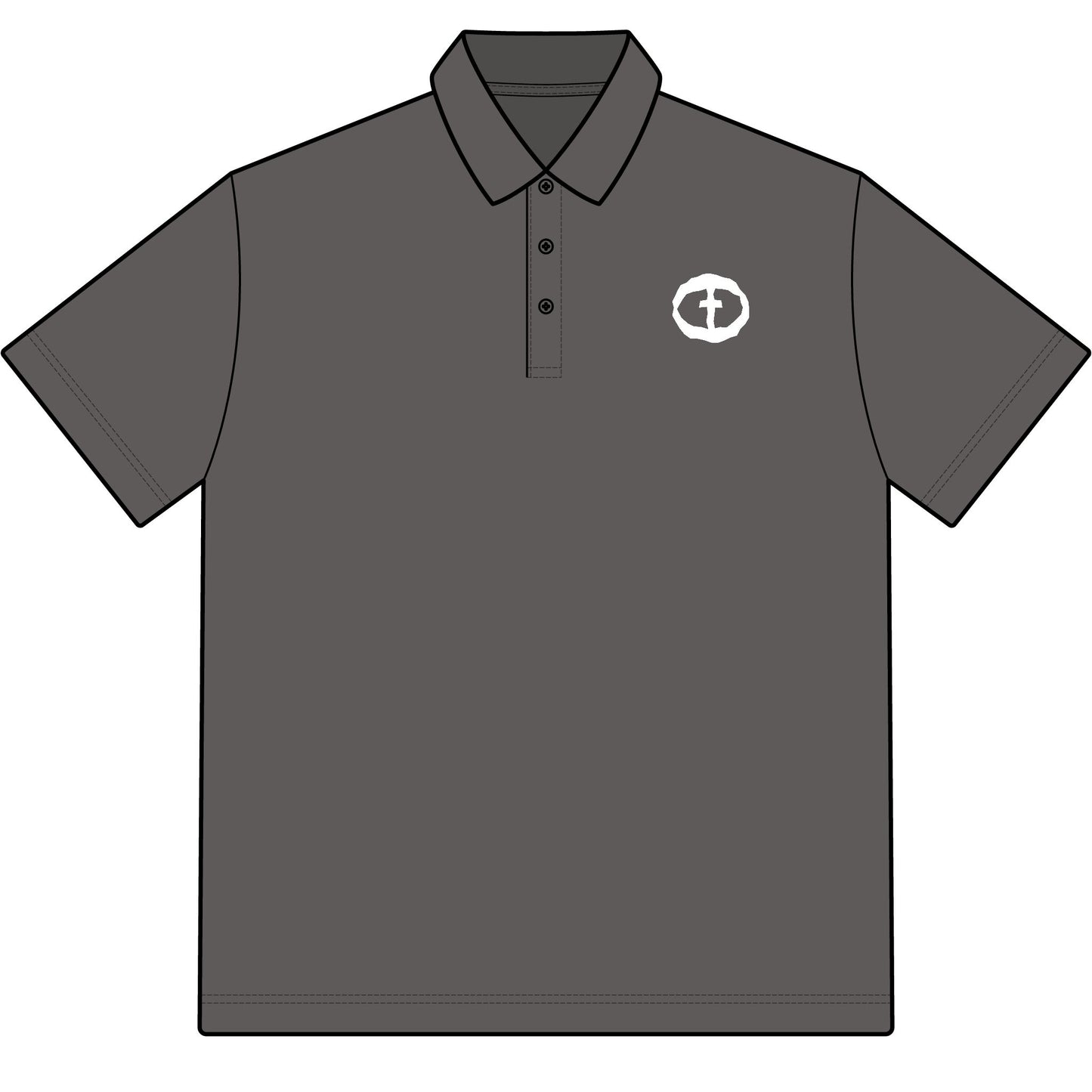 Cotton Polo with Rock and Salvation on Front and Back
