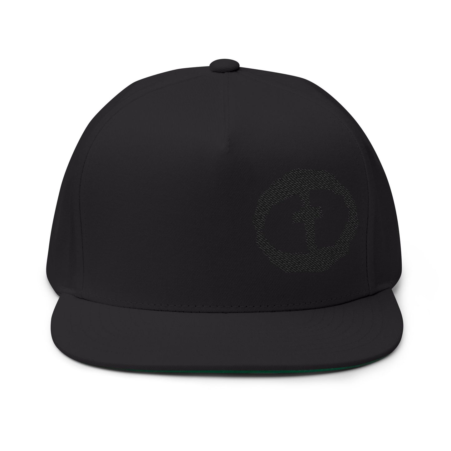 Flat Bill Snapback Cap - Offset Black Rock and Salvation