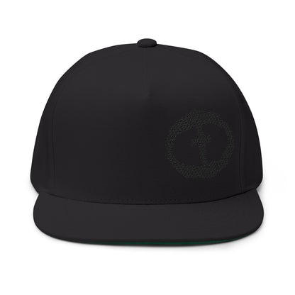 Flat Bill Snapback Cap - Offset Black Rock and Salvation