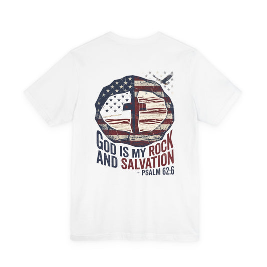 Patriotic Eagle and Flag Men's Cotton Lightweight Tee - White