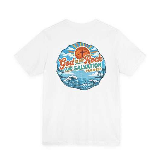 Waves and Palm Trees Men's Cotton Lightweight Tee - White