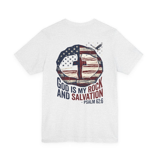 Patriotic Eagle and Flag Men's Cotton Lightweight Tee - Ash