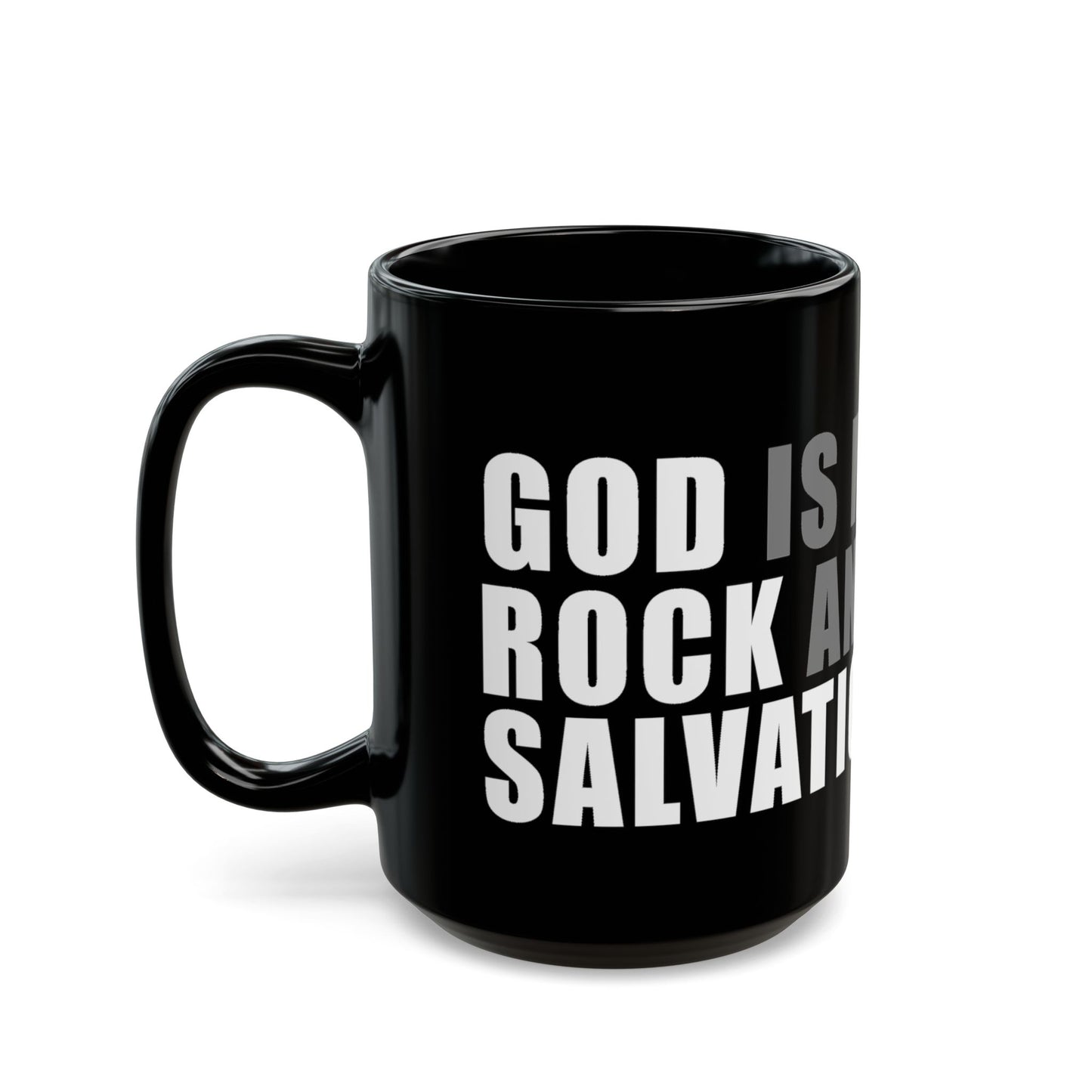 Black Rock and Salvation 15oz Mug with Grey and White Graphic