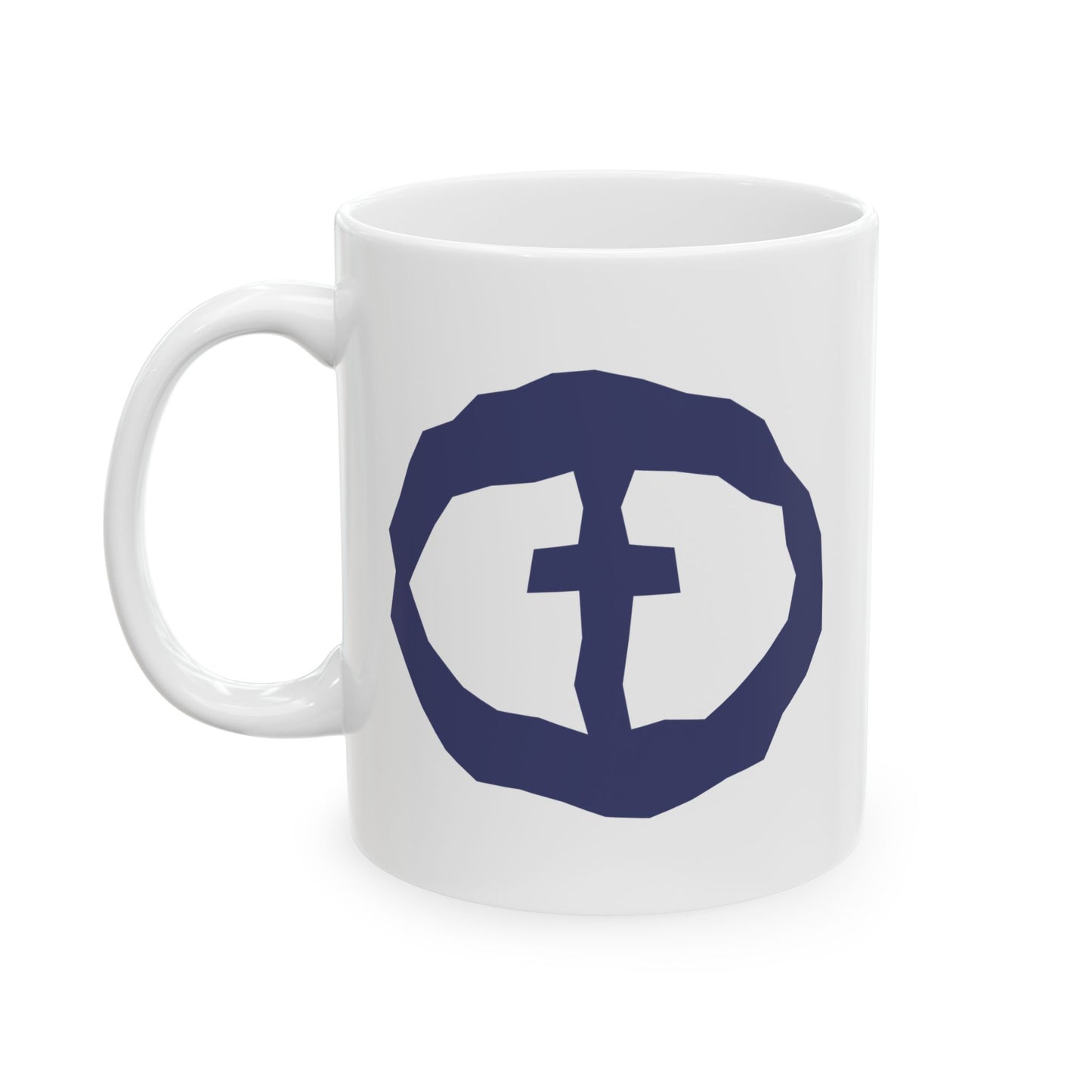 White Rock and Salvation 11oz Mug with Blue Graphic
