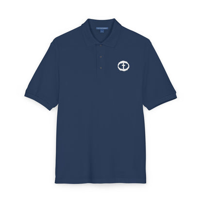 Port Authority White Embroidered Rock and Salvation Polo Shirt
