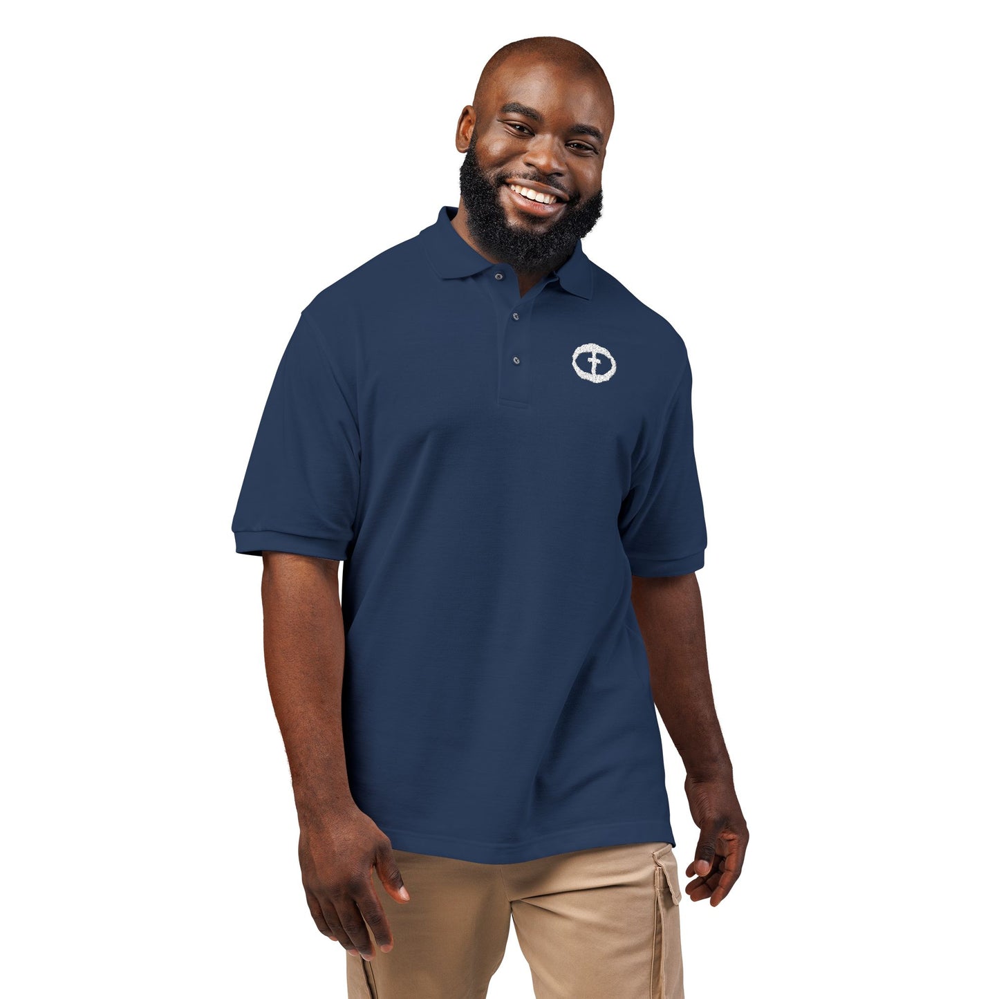 Port Authority White Embroidered Rock and Salvation Polo Shirt