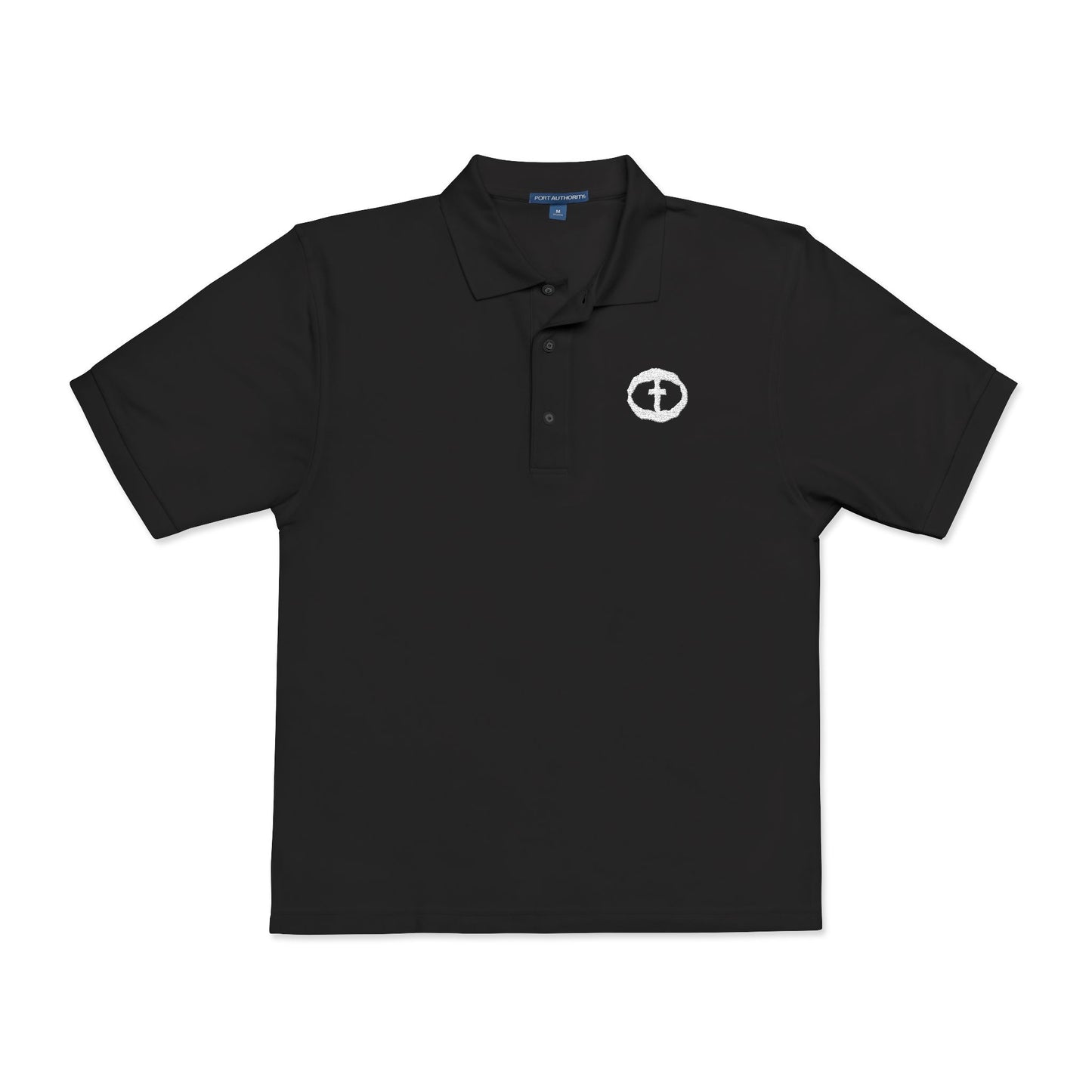 Port Authority White Embroidered Rock and Salvation Polo Shirt